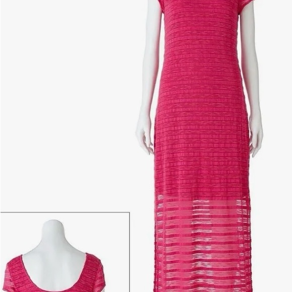 Navy blue, APT. 9, stripped texture maxi dress, Sz. XL. NWT. - Picture 5 of 7